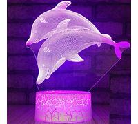 Tissen 3D Dolphin Fish Night Light 7 Colors Mood Light Touch Switch USB Table Desk LED Light Present Kids Home Party Birthday Gift