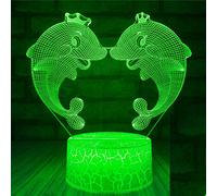 Tissen 3D Dolphin Night Light 7 Colors Mood Light Touch Switch USB Table Desk LED Light Present Kids Home Party Birthday Gift