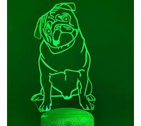 Tissen 3D French Bulldog Dog Night Light 7 Colors Mood Lamp Touch USB Table Desk LED Decoration Children Present Kids Home Party Birthday Gift Toys