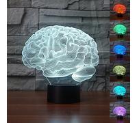 Tissen 3D Human Brain Carebellum Night Light 7 Colors Mood Light Touch Switch USB Table Desk LED Light Present Kids Home Party Birthday Gift