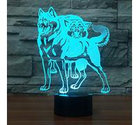 Tissen 3D Husky Dog Night Light 7 Colors Mood Light Touch Switch USB Table Desk LED Light Present Kids Home Party Birthday Gift
