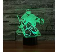 Tissen 3D Ice Hockey Player Night Light 7 Colors Mood Light Touch Switch USB Table Desk LED Light Present Kids Home Party Birthday Gift
