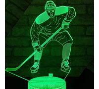 Tissen 3D Ice Hockey Player Night Light 7 Colors Mood Light Touch Switch USB Table Desk LED Light Present Kids Home Party Birthday Gift