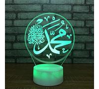 Tissen 3D Islamic Muhammad Night Light 7 Colors Mood Lamp Touch Switch USB Table Desk LED Light Present Kids Home Party Birthday Gift
