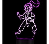 Tissen 3D Karate Night Light 7 Colors Mood Light Touch Switch USB Table Desk LED Light Kids Home Party Birthday Gift