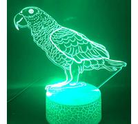 Tissen 3D Parrot Bird Night Light 7 Colors Mood Light Touch USB Table Desk LED Light Present Kids Home Party Birthday Gift