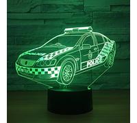 Tissen 3D Police Car Night Light 7 Colors Mood Lamp Touch USB Table Desk LED Decoration Children Present Kids Home Party Birthday Gift Toys
