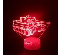 Tissen 3D Tank Night Light 7 Colors Mood Light Touch Switch USB Table Desk LED Light Present Kids Home Party Birthday Gift