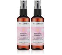 Tisserand - Restore Balance Body & Room Mist - Perimenopause, Menopause & Menstruation Support for Women - Rose, Clary Sage & Geranium 100% Natural Essential Oils - 100 ml (Pack of 2)