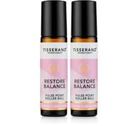 Tisserand - Restore Balance Pulse Point Roller Ball - Menopause and Menstruation Support - Rose, Clary Sage and Geranium - 10ml (Pack of 2)