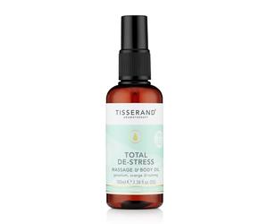 Tisserand - Total De-Stress - Massage & Body Oil - Orange, Geranium, Nutmeg Essential Oil - 100% Natural Pure Essential Oils - 100ml
