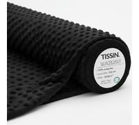 TISSIN - Minky Bubble Fabric - 100% Polyester - 260 g/m² - Premium Quality - Oeko-Tex - DIY Sewing Project (Black, 50 x 150 cm)