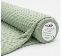 TISSIN - Minky Bubble Fabric - 100% Polyester - 260g/m2 - Premium Quality - Oeko-Tex - DIY Sewing Project (Rosemary, 50 x 150 cm)