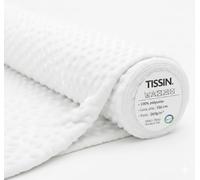 TISSIN - Minky Bubble Fabric: White - 50 x 150 Cm - 100% Polyester - 260 g/m2