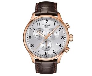 Tissot Chrono XL T116.617.36.037.00 Men's Watch - 45mm Silver Dial Leather