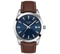 Tissot Gentleman Blue Dial Brown Leather Strap Watch For Men - T127.410.16.041.0