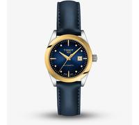 Tissot Ladies T-My Lady Gold Blue Leather Strap Watch T930.007.46.046.00