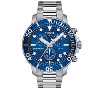 Tissot Seastar T120.417.11.041.00 Men's Chronograph Watch - 45mm Navy Dial Steel Bracelet