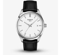 Tissot Mens PR 100 White Dial Black Leather Strap Watch T150.410.16.011.00