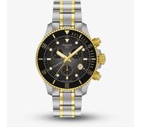 Tissot Mens Seastar Two Tone Chronograph Black Dial Watch T120.217.22.061.00