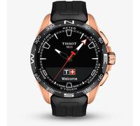Tissot Mens T-Touch Connect Solar Rose Gold Plated Rubber Strap Smartwatch T121.420.47.051.02