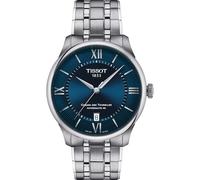Tissot T1398071104800 Men's Chemin des Tourelles Date Automatic Bracelet Strap Watch, Silver/Blue