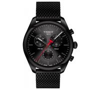 Tissot PR 100 Chronograph T101.417.33.051.00 Men's Black PVD Mesh Bracelet Watch