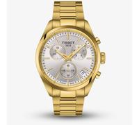 Tissot PR 100 Gold Plated Silver Chronograph Watch T150.417.33.031.00