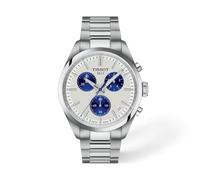 Tissot PR 100 Quartz Chronograph 40mm, Swiss Quartz Watch for Men, Stainless Steel Case, White Dial, T1504171101100