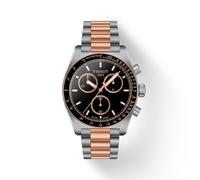 Tissot PR 516 Chronograph Black Dial Rose Two Tone Bracelet Watch