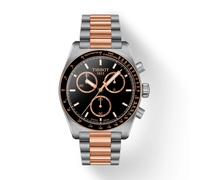 Tissot PR516 42mm T149.417.22.051.01 Men's Chronograph Watch - 40mm Black Dial Two-Tone Steel & Rose Gold Bracelet