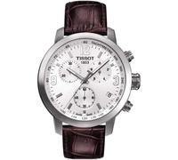 Tissot PRC 200 Chronograph 41mm Silver Dial Leather Men's Watch T055.417.16.017.01