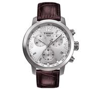 Tissot PRC 200 T055.417.16.037.00 Men's Watch - 42mm Silver Dial Leather