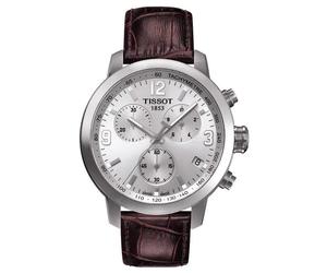 Tissot PRC 200 T055.417.16.037.00 Men's Watch - 42mm Silver Dial Leather
