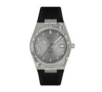 Tissot PRX 38mm Marble Stainless Steel & Black Leather Strap Watch