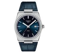 Tissot PRX T137.410.16.041.00 Men's Chronograph Watch - 40mm Blue Dial Leather Strap
