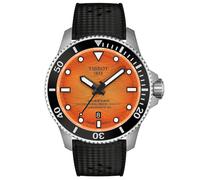 Tissot Seastar 2000 Orange Wave Dial & Black Rubber Strap Watch