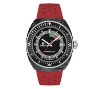 Tissot Sideral S Men's Black Dial Red Rubber Strap Watch
