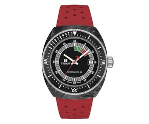 Tissot Sideral S Men's Black Dial Red Rubber Strap Watch