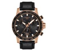 Tissot Supersport Chrono T125.617.36.051.00 Men's Watch - 45.5mm Black Dial Leather Strap