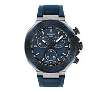 Tissot T-Race 45mm, Swiss Quartz Chronograph Watch for Men, Stainless Steel Case, Blue Dial, T1414172704100