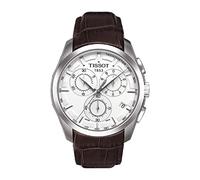 Tissot T0356171603100 Men's Couturier Silver Stainless Steel Chronograph Watch With Brown Leather Band