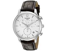 Tissot T0636171603700 Men's Brown Leather Band Steel Case Quartz Silver-Tone Dial Chronograph Watch