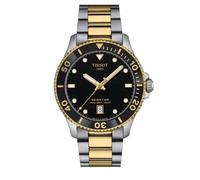 Tissot T120.410.22.051.00 Seastar 1000 Black Dial Two Tone Steel Strap Watch For Men