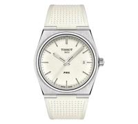 Tissot T137.410.17.011.00 PRX 40 White Dial White Rubber Strap Watch For Men