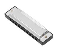 Tissting 10 Hole Harmonica C Key Aluminum Alloy Blues Harp For Adults Beginners - Chromatic Mouth Organ Compact Design 12.7cm/5in Ergonomic Versatile Musical Instrument For Blues Rock Jazz