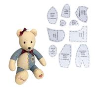 Tissting 10 Pcs Memory Bear Template Ruler Set 12 Inch Acrylic Memory Bear Sewing Patterns Cutting Set Reusable Teddy Bear Quilting Templates for Beginners (30cm)