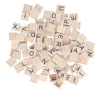 Tissting 100PCS Wooden Alphabet Tiles - 2 * 1.8 * 0.5cm/0.8 * 0.7 * 0.2in Capital Letters for Crafts, Pendants, Jewelry Making, DIY Projects, Spelling Games