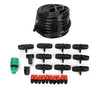 Tissting 10m DIY Automatic Plant Watering System with Adjustable Nozzles - 32.8ft Garden Irrigation Kit for Balcony Greenhouse and Flower Beds with 10 Spray Heads Easy Installation