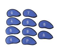 Tissting 10pcs Golf Iron Covers Breathable Nylon Mesh Protective Set - Medium Size Headcovers For Most Golf Clubs With Secure Hook Loop Closure For Tournaments Practice (Blue)